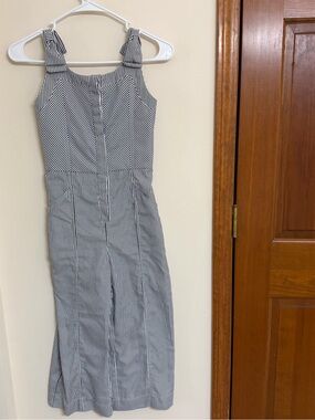 Habitual Girl Striped Tie-Shoulder Jumpsuit in Black and White